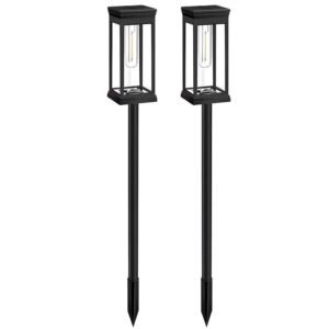 Solar Powered Path Lights for Outdoor Walkways, Set of 2