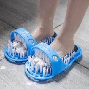 Foot Scrubber for Shower with Contoured Bristles and Grip Base
