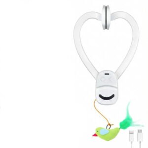 Automatic Rotating Feather Cat Toy with Clip Mount and Timer