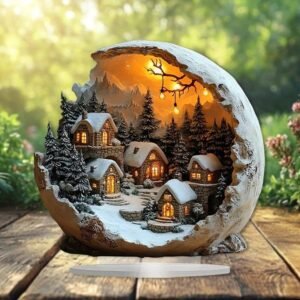 Rustic Acrylic Christmas Ornament Figurine for Table Holiday Decor