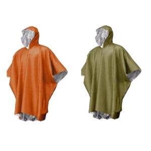 Unisex Reversible Rain Poncho Set for Hiking and Outdoor Use, Pack of 2