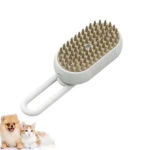 Pet Grooming Brush with Steam Spray and Hair Removal Comb
