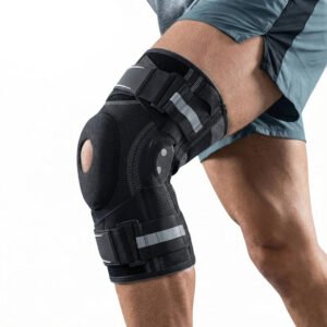 Knee Compression Sleeve with Lateral Stabilizers for Running and Basketball Support