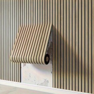 Peel and Stick 3D PVC Wall Panels with Textured Wood Grain Finish