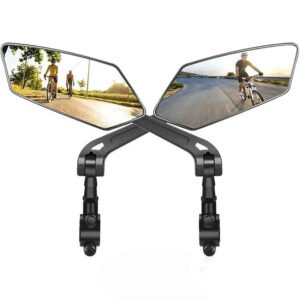 2 Pack Bicycle Handlebar Mirrors, 360 Degree Swivel Rotation