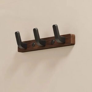 Wall Mounted Coat Hook with Wood and Metal Design