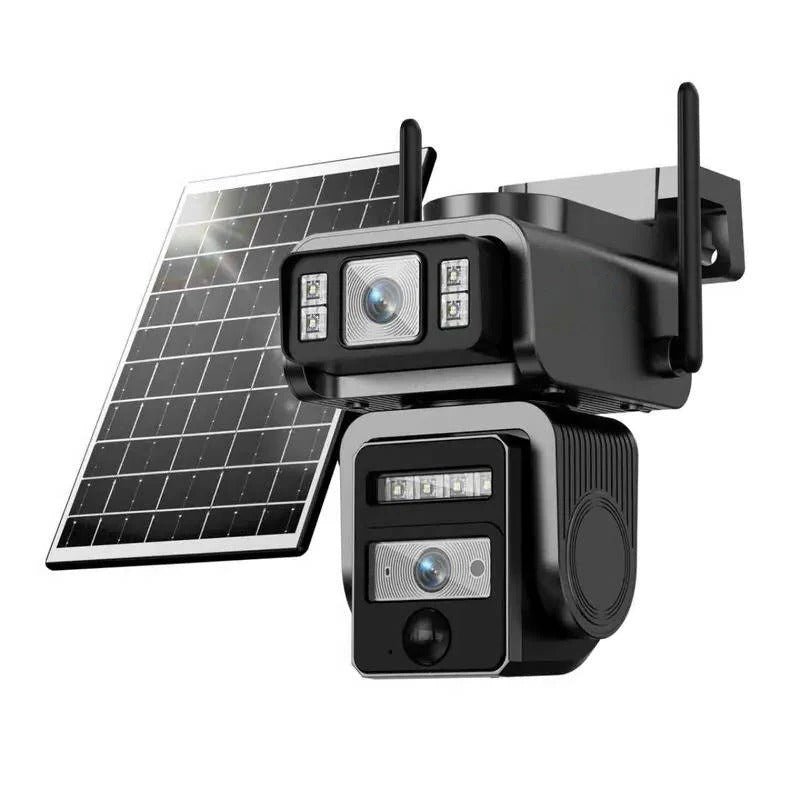 Solar Powered Wireless Security Camera with Auto Tracking, Dual Lens and Two Way Audio