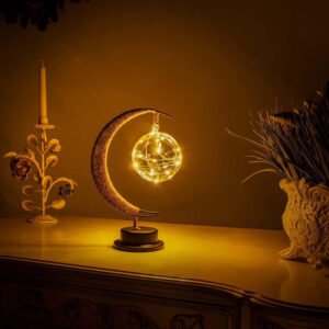 3D Moon Lamp with Detailed Celestial Surface Design